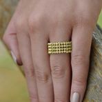 14k Sarı Altın Dört Sıra Dorika Yüzük