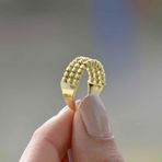14k Sarı Altın Üç Sıra Dorika Yüzük