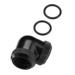 14mm Sıkıştırma Uydurma 1/4 90 Derece OD DIY Büküm Derecesi Dirsek Çift Sert Boru Tüp Konektörü Bilgisayar Bağlantı Parçaları Için Su Sıvı Soğutma | Montaj (BLACK)