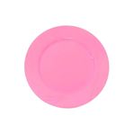 14Süs Kristal Plastik Mika Tabak Renkli 23cm 12 Adet Pembe