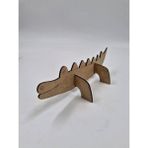 15 Adet Ahşap 3D Hayvan Figürü, Boyama ve Etkinlik Seti, 15 cm - Seçenek 1 - Açık Beyaz - Gri