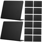 15 Adet Büfe Tabela Çok Işlevli Işaretler Toka Klip Dekorasyon Şövale Yazı Tahtası Menü Panosu Işaretleri Masaüstü Yazı Tahtası Masa Karatahta Reklam Çerçevesi Işaretleri Pvc Black SHINEOFI