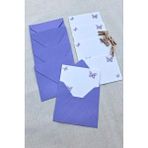 15 Adet Mor Zarf ve Mandallı Kelebek Kart - Hediye Paketleme Kartı - Not Kartı 1.hamur