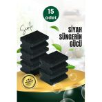 15 Adet Oluklu Siyah Simli Bulaşık Süngeri – Özel Dokulu Dayanıklı Pinterest Temizlik Süngeri Seti