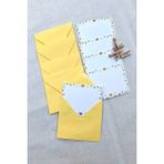 15 Adet Sarı Zarf ve Mandallı Papatya Kart - Hediye Paketleme Kartı - Not Kartı 1.hamur