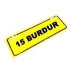 15 BURDUR Yazılı Sarı Dekor Plaka Sök Tak Pratik yeni nesil