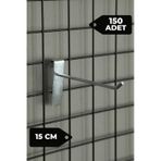 15 Cm 150 Adet Tel Pano Kancası Raf Askısı Galvaniz