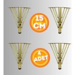 15 cm Metal 3 Telli Koltuk Ayağı Mobilya Ayağı Ünite Ayağı Konsol Ayağı Puf Berjer Ayağı (4 Adet) - Gold