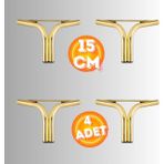 15 cm Metal Magnolia Koltuk Ayağı Mobilya Ayağı Ünite Ayağı Konsol Ayağı Puf Berjer Ayağı (4 Adet) - Gold