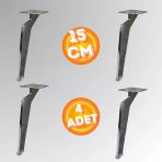 15 Cm Metal Tabanca Ayak Koltuk Ayağı Mobilya Ayağı Ünite Ayağı Konsol Ayağı Puf Berjer Ayağı ( 4 Adet)