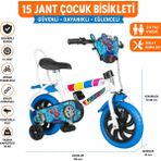 15 Jant Çocuk Bisikleti Denge Tekerlekli Erkek ve Kız Çocuk Bisiklet - Mavi
