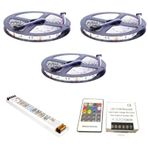 15 Metre Rgb Şerit Led Set +12.5A Trafo+24A Kumanda 50503 Çip Smd