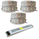 15 Metre Şerit LED Beyaz Renk + 12v 16.5 Amper 200 Watt LED Trafo - 3 Dirençli Double Pcb - Oturma Odası, Yatak Odası ve Mutfak için Gizli Aydınlatma
