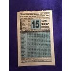 15 Subat 2007 Takvim Yapragi - Nostalji Koleksiyonluk Takvim Yapragi