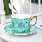 15 Varış Fas Tarzı Sehpalar Fincan Tabağı ile Porselen Fincan Seti Ev Mutfak Için Ofis Masası Drinkware Düğün Için Hediye (Yurt Dışından) - 1 Adet - Renkli - 1 lt