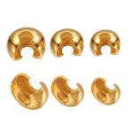 150 adet kaplama boncuğu, kendin yap el işi seti, pirinç, metal, altın, 5 mm, 4 mm, 3 mm, sıkıştırmalı boncuklar, sıkma koruması, sıkma uçları, takı üretimi için, Cover Beads