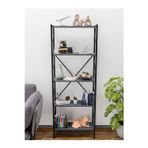 150 cm 5 Raflı Metal Kitaplık - Modern Salon, Ofis ve Çalışma Odası Düzenleyici