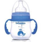 150 ml Mavi Geniş Ağızlı Kulplu Pp Biberon - Ahşap - Ceviz