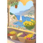 150 Page Lined Notebook Journal, Market Street Amalfi Coast, Italy, Sailing Amalfi Coast, Mediterranean Coast, Notebook, Journaling, Travel Journal, ... Notebook, Back to School, Work Book