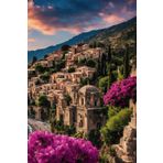 150 Page Lined Notebook Journal, Taormina Notebook, Sicily, Italian City, Amalfi Coast, Journaling, Travel Journal, One Subject Composition Notebook, Back to School, Work Book, Flowers, Ancient City