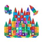 150 Parça Manyetik Blok Set | 3D Magnet Yapı Taşları | Çocuklar Için Stem Eğitici Oyuncak | Araba Dahil Yaratıcı ve Montessori Uyumlu Yapı Seti