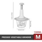 1500 ml Çok Fonksiyonlu Kıyma Makinesi Itme Manuel Mutfak Robotu Sebze Sarımsak Biber Doğrayıcı Dilimleyici Spinner Dicer Meyve Gıda Mutfak (Yurt Dışından) - Beyaz - Gri
