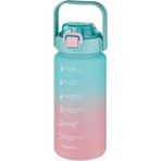 1500ML Pembe Pipetli Matara, Şık ve Pratik Su Şişesi - Seçenek 1 - Açık Beyaz - Gri