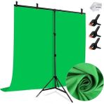150*200CM T Stand Bar + 150X200CM Yeşil Fon Perde Background Backdrop Çekim T-Shape