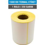 150x100mm Termal Etiket | 1 Rulo | 250 Sarım | Ribonsuz | Kargo, Lojistik, Depo | Yapışkanlı
