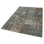150x210 cm Kırk Yama Yeşil Yama Pamuklu Yün El Dokuma Modern Geometrik Etnik Eskitme Desenli Boho Oturma Odası Salon Yolluk Koridor Mutfak Halısı