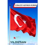 150x225 Cm Alpaka Kumaş Dikim Türk Bayrağı 1. Kalite
