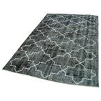 150x243 cm Geometrik Halı Siyah Geometrik Yün El Dokuma Modern Geometrik Etnik Eskitme Desenli Boho Oturma Odası Salon Yolluk Koridor Mutfak Halısı