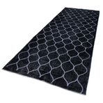 150x387 cm Geometrik Halı Siyah Geometrik Yün El Dokuma Modern Geometrik Etnik Eskitme Desenli Boho Oturma Odası Salon Yolluk Koridor Mutfak Halısı