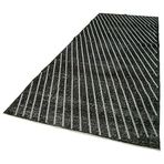 150x400 cm Geometrik Halı Siyah Geometrik Yün El Dokuma Modern Geometrik Etnik Eskitme Desenli Boho Oturma Odası Salon Yolluk Koridor Mutfak Halısı