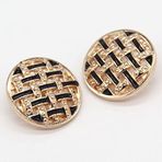 15/20/25mm Yuvarlak Çizgiler Altın Metal Düğmeler Konfeksiyon Kadın Ceket Kaban El Yapımı Büyük Dekoratif Aksesuarlar (Color : Black, Size : 20mm 6pcs)