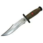 1522 Haki Bıçağı 30Cm - Tırtıklı Sırt, Kılıflı