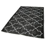 152x241 cm Geometrik Halı Siyah Geometrik Yün El Dokuma Modern Geometrik Etnik Eskitme Desenli Boho Oturma Odası Salon Yolluk Koridor Mutfak Halısı