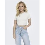 15311891 Likralı Fitilli Crop Kadın T-Shirt Beyaz