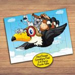 15342 Kartalın Üstündeki Hayvanlar Çocuklara Özel Puzzle Yapboz Tablo