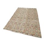 153x247 cm Kareli Kilim Bej Kareli Yün El Dokuma Modern Geometrik Etnik Eskitme Desenli Boho Oturma Odası Salon Yolluk Koridor Mutfak Halısı