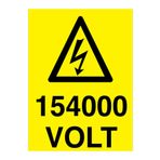 154000 Volt Uyarı Tabelası - 35x50 Alüminyum Kompozit Panel - VOL1