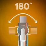 1560 Usb To Type C Hızlı Şarj Data Kablosu Çevirici Dönüştürücü Adaptör 180° Döner 120W / 6A Süper Hızlı Şarj (1 Metre)