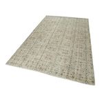 157x256 cm Kareli Kilim Bej Kareli Yün El Dokuma Modern Geometrik Etnik Eskitme Desenli Boho Oturma Odası Salon Yolluk Koridor Mutfak Halısı