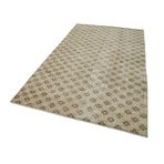 157x267 cm Kareli Kilim Bej Kareli Yün El Dokuma Modern Geometrik Etnik Eskitme Desenli Boho Oturma Odası Salon Yolluk Koridor Mutfak Halısı