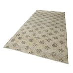 158x324 cm Kareli Kilim Bej Kareli Yün El Dokuma Modern Geometrik Etnik Eskitme Desenli Boho Oturma Odası Salon Yolluk Koridor Mutfak Halısı
