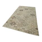 159x303 cm Kareli Kilim Bej Kareli Yün El Dokuma Modern Geometrik Etnik Eskitme Desenli Boho Oturma Odası Salon Yolluk Koridor Mutfak Halısı