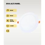 15W Sıva Altı Yuvarlak Slim Led 3200K Sarı Işık 2 Adet