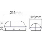 15W Siyah Ip65 Oval Led Tavan Duvar Lambası | 1500 Lümen Beyaz Işık | Su Toz Geçirmez Banyo Bahçe Balkon Aydınlatma Armatürü 220V
