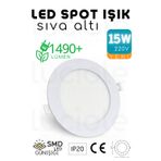 15W Slim LED Spot – 3200K Günışığı Işık, 1490 Lümen, Beyaz Kasa, 18.8 cm, 220V, 15000 Saat Ömür