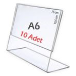 15x10,5 cm A6 L-Tipi Yatay Şeffaf Föylük Menü Fiyatlık Broşürlük Etiketlik (10 Adet)